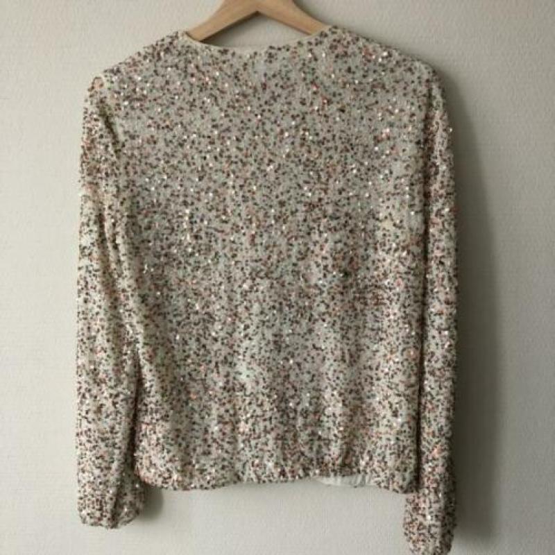 Zara pailletten bomber vest S