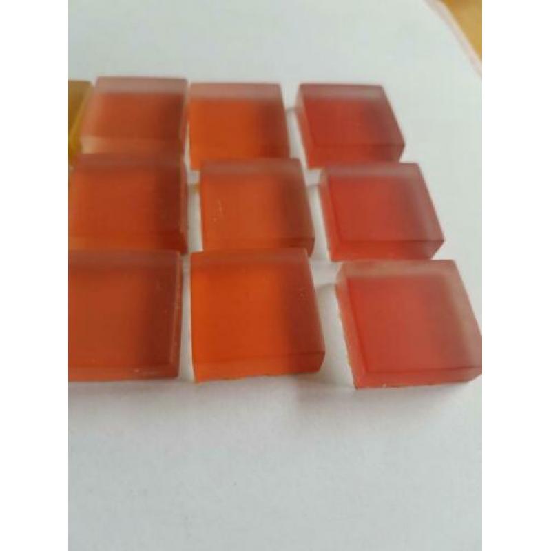 Frosted glasmozaiek blokjes 2.3 x 2.3 cm mozaïeksteentjes