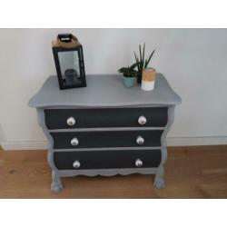 Buikkast, mat antraciet met cementlook