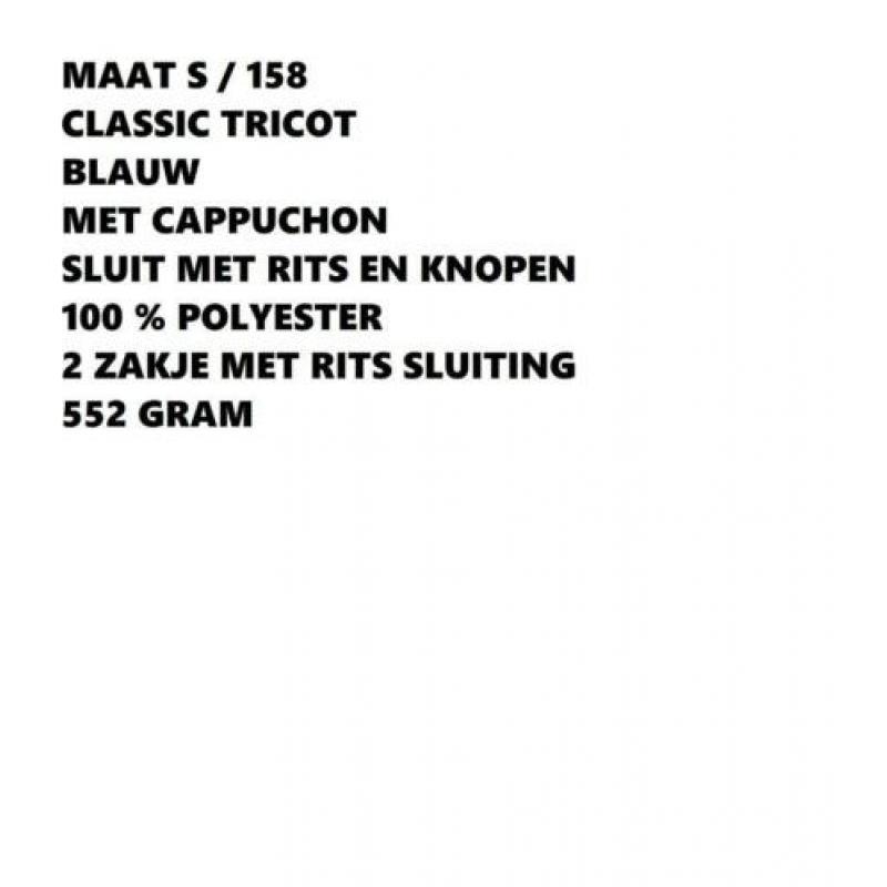 Maat 158 / s - classic tricot - blauwe jas
