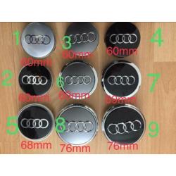 Naafdoppen Audi 57 mm 60 mm 61 mm 68 mm 69 mm 75 mm 76 mm
