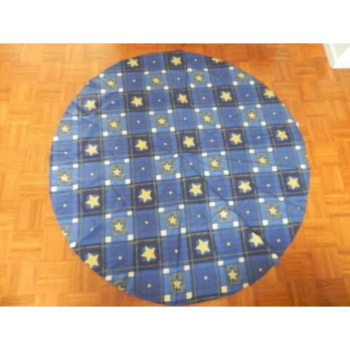 tafellaken blauw met sterren rond 150cm