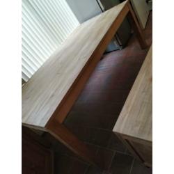 Massief Teakhouten eettafel