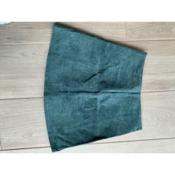 Nubuck/leren rok ONLY 36 groen