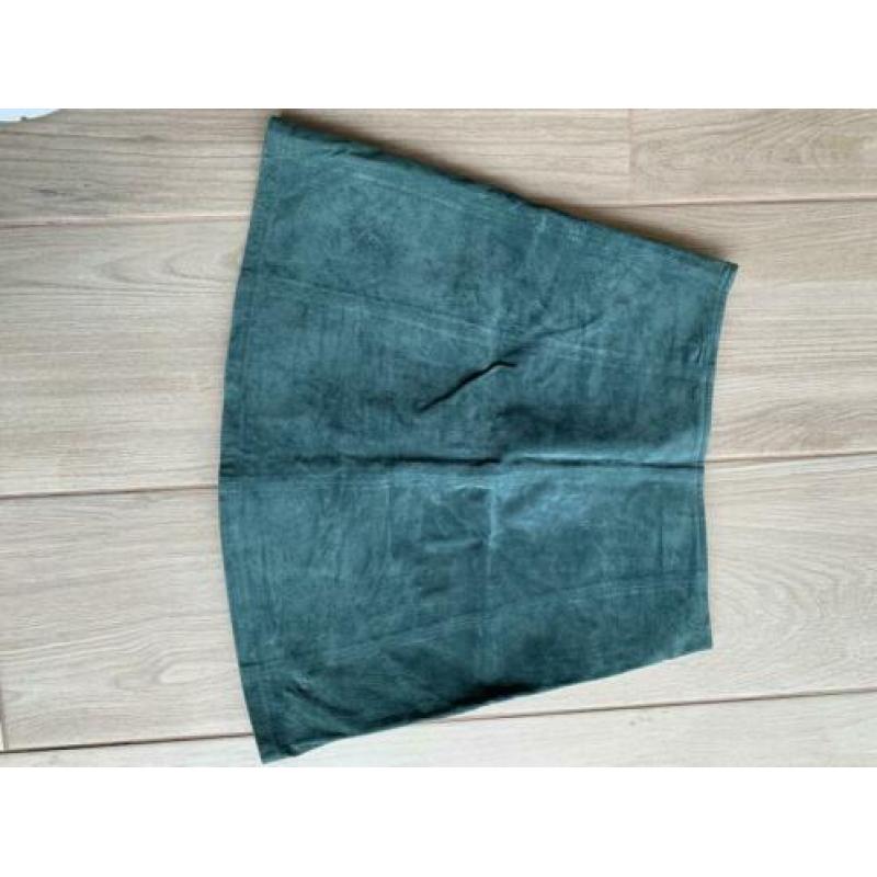 Nubuck/leren rok ONLY 36 groen