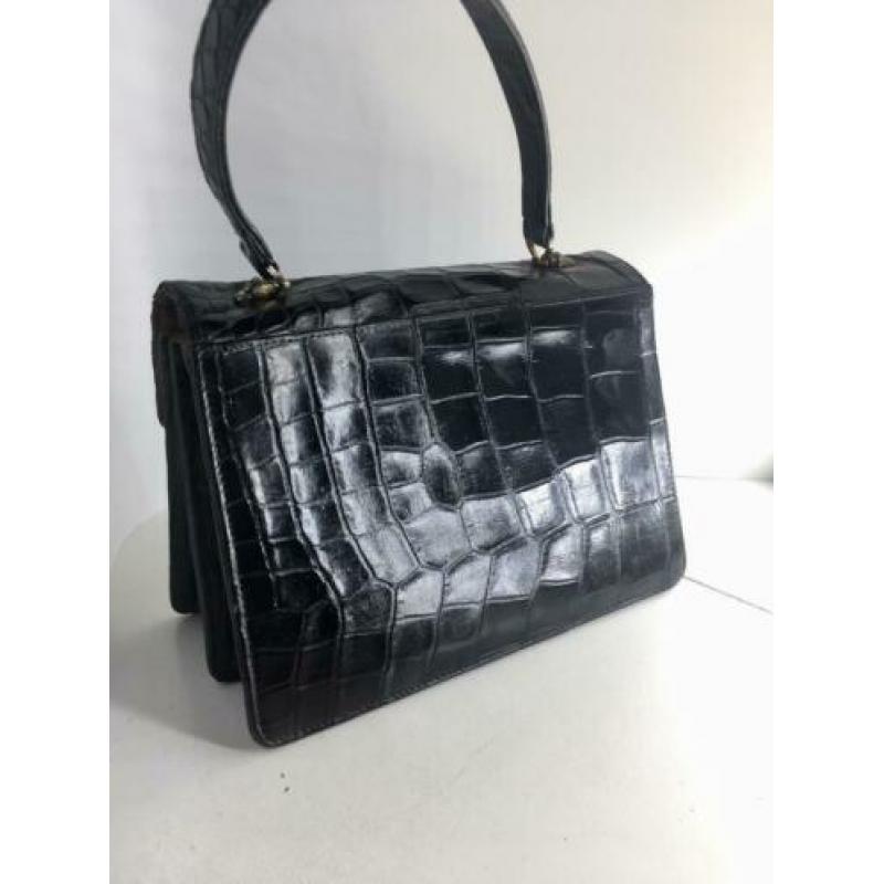 Vintage tas krokodillenleder