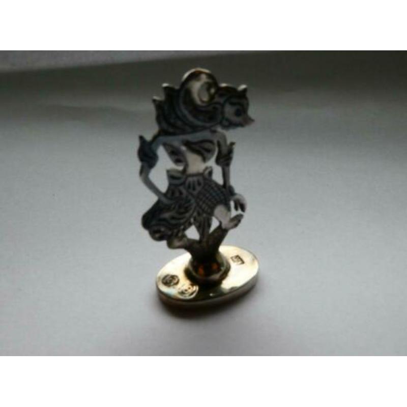 .800 Indonesische Wayang Zilveren figuurtje (schaduw pop)