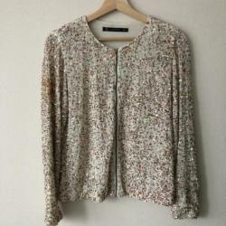 Zara pailletten bomber vest S