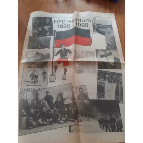 krant over H.F.C. HAARLEM 100 jaar 27 september 1989