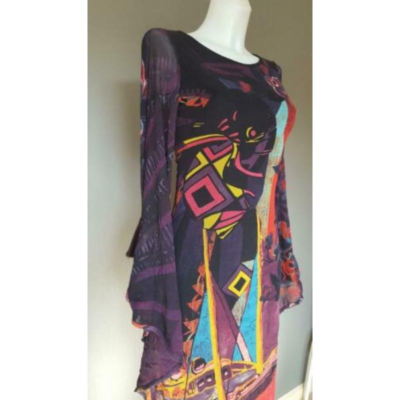 jurk Save the Queen - felle print - wijde mouw - M/L