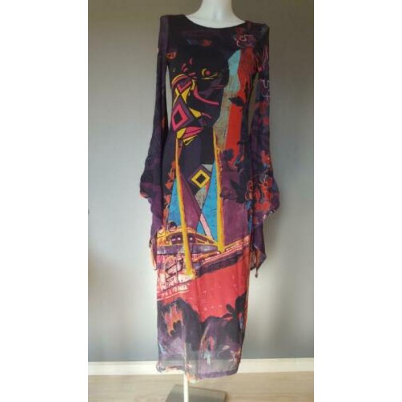 jurk Save the Queen - felle print - wijde mouw - M/L
