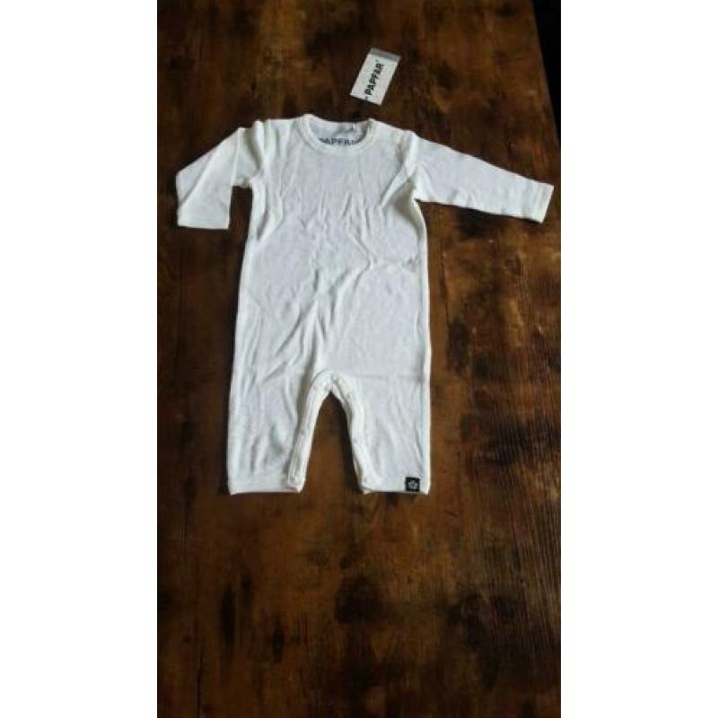 Papfar eco/bio merinowollen jumpsuit ecru, maat 60 NIEUW!!!