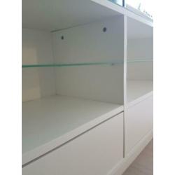 TV kast, lage kast wit met lades