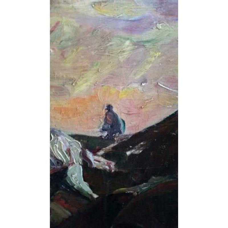 oud schilderij, de voorstelling is volgens mij Don Quichot