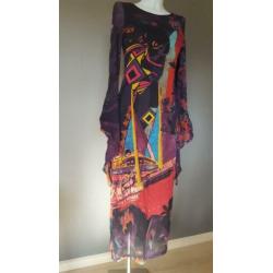 jurk Save the Queen - felle print - wijde mouw - M/L