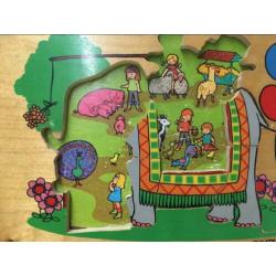 Simplex puzzel olifant, dubbel laags, vintage