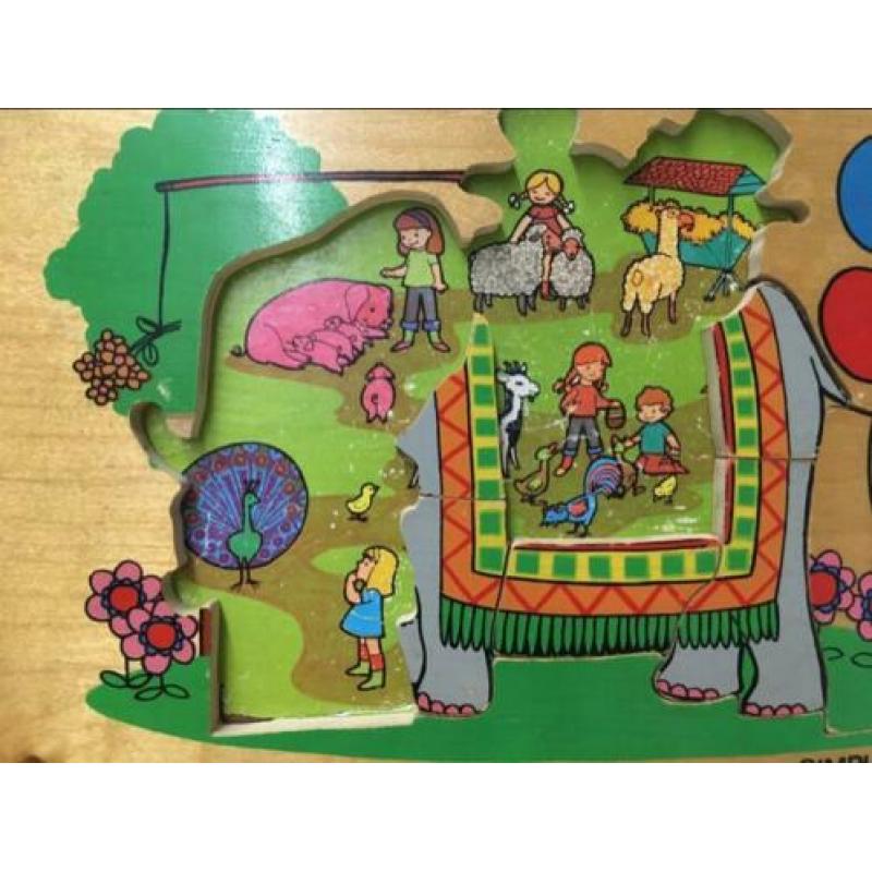 Simplex puzzel olifant, dubbel laags, vintage