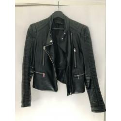 Leer look jasje zwart Zara 36 / 38