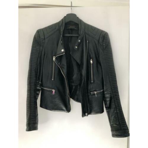Leer look jasje zwart Zara 36 / 38