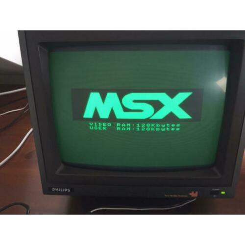 computer MSX 2 Philips + monitor + boekjes, model VG-8235