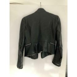 Leer look jasje zwart Zara 36 / 38