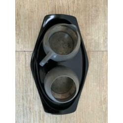 Antiek Roomstel glas en tin jaren '50 gesigneerd