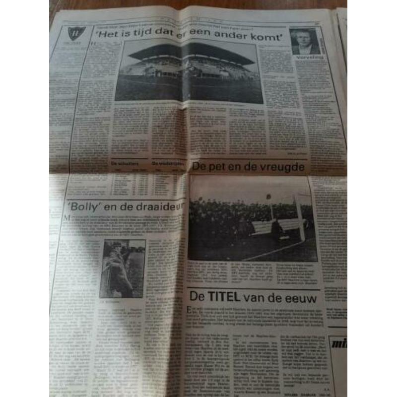 krant over H.F.C. HAARLEM 100 jaar 27 september 1989