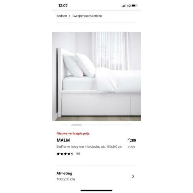 Malm bed Ikea 160cm
