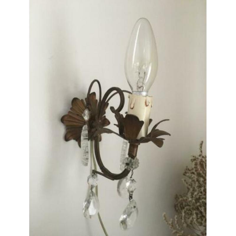 Brocante set franse wandlamp applique 2 stuk