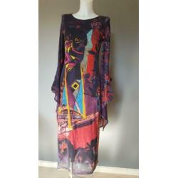 jurk Save the Queen - felle print - wijde mouw - M/L