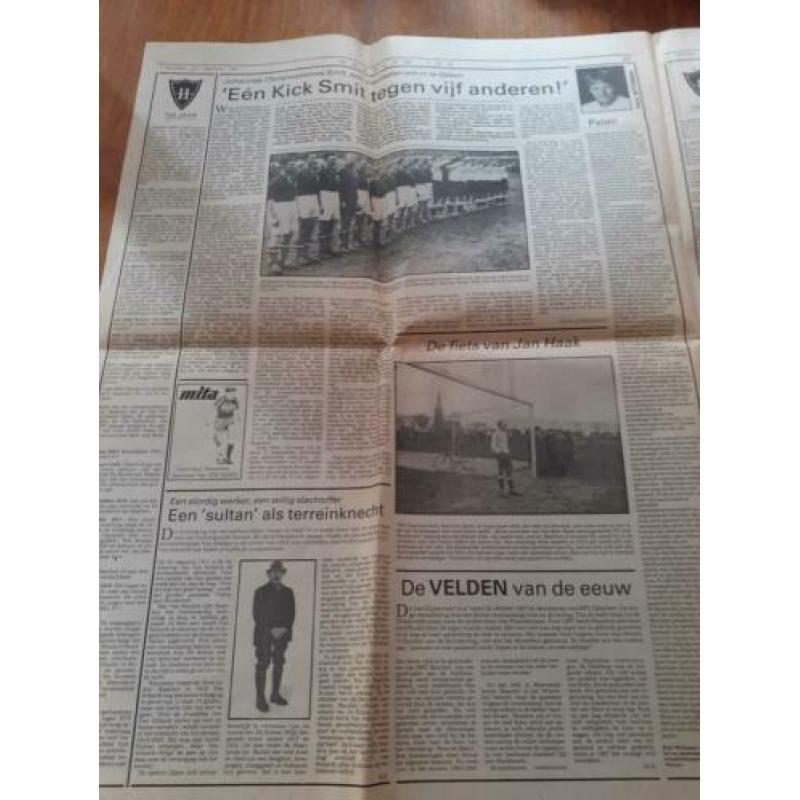 krant over H.F.C. HAARLEM 100 jaar 27 september 1989