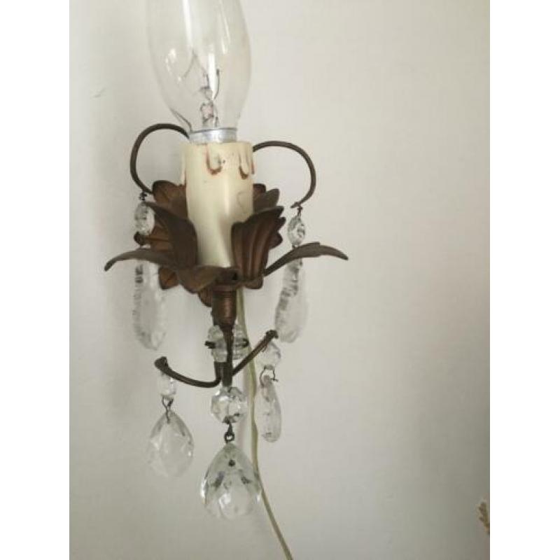 Brocante set franse wandlamp applique 2 stuk