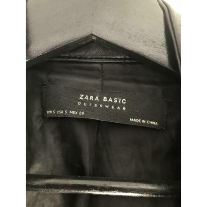 Leer look jasje zwart Zara 36 / 38