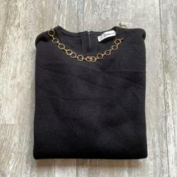 Zwart t-shirt met ketting | Zara | maat S (36)