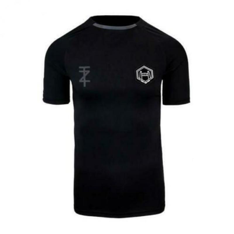 TOUZANI Sinic T shirt zwart small Gekleurde strepen