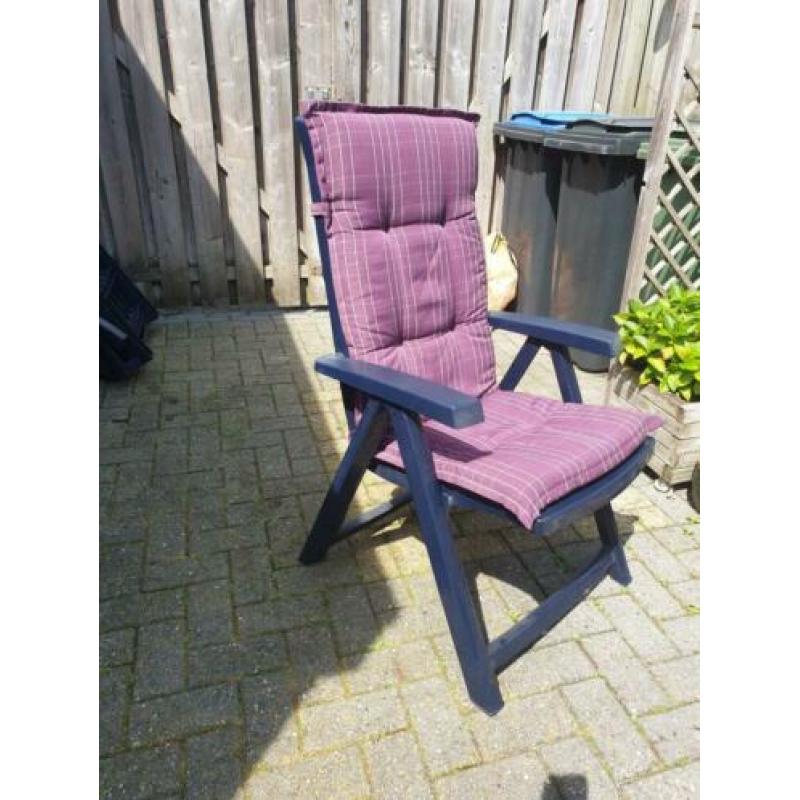 Blauwe tuinset met nieuwe kussens