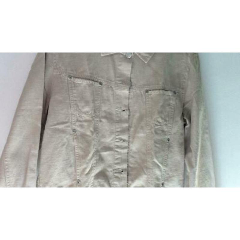Esprit beige denim jackje maat L nieuw