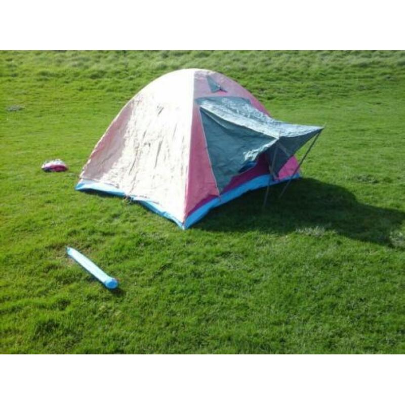 Campingspullen zaklamp,tentje 2 persoons, brander,jerrycan