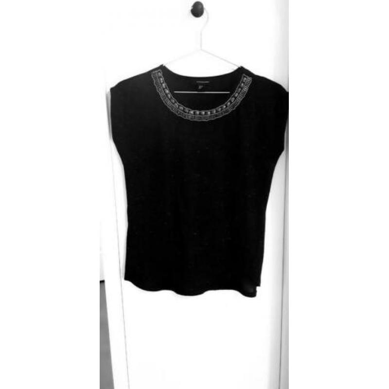 T-shirt zwart korte mouwen maat XS