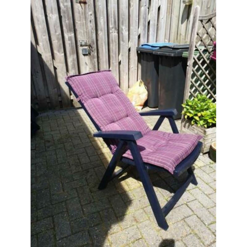 Blauwe tuinset met nieuwe kussens