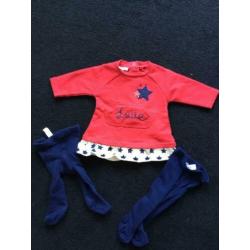 Jurk jurkje Rood Ido by miniconf nieuw 56/62 incl 2x maillot