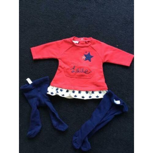 Jurk jurkje Rood Ido by miniconf nieuw 56/62 incl 2x maillot