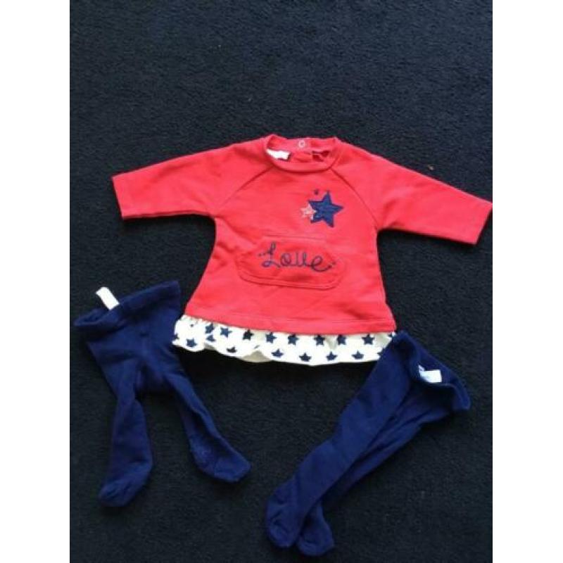 Jurk jurkje Rood Ido by miniconf nieuw 56/62 incl 2x maillot