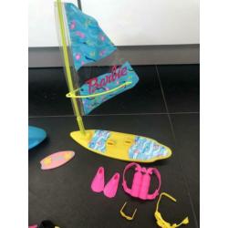Watersport Barbie met jetski surfplank duikset en kindje