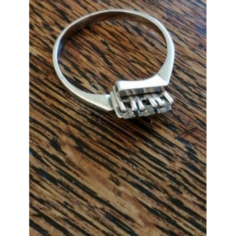 14 krt wit gouden ring diamant