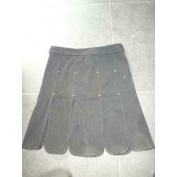 D4A Red Valentino wollen rok in aparte flappen zwart IT 46