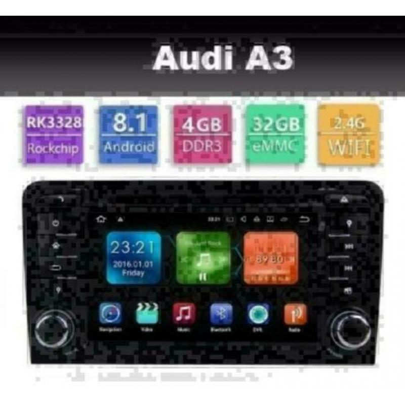 Audi A4 A3 radio navigatie wifi android 8.1 carkit dab+ usb