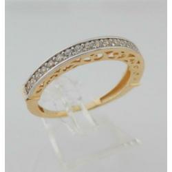 14 karaat Gouden Design Dames Ring met witte Saffieren