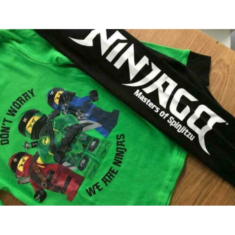 Lego Ninjago pyjama groen zwart maat 122 - 128 als nieuw