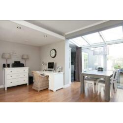 Landelijke eettafel met 2 aanschuifdelen incl 4 stoelen